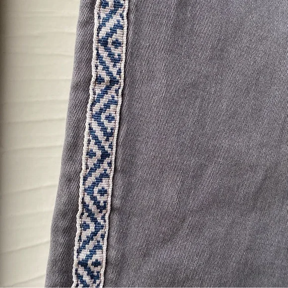 Anthropology Gray Chino Pants with Embroidered Side Stripes - Picture 3 of 8